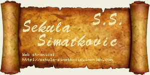 Sekula Simatković vizit kartica